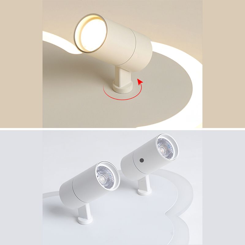 Wolkenform Aluminium LED Flush Mount Modern White Flush Bedroom Ceiling Lights mit Spotlight