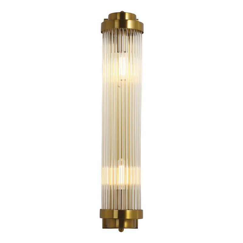 Modern Style Cylinder Wall Sconce Crystal 2 Light Sconces for Living Room