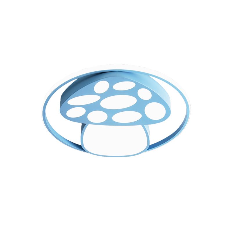 Cute Mushroom Flush Mount Light Cartoon Acrylic Metal Ceiling Lamp for Kindergarten