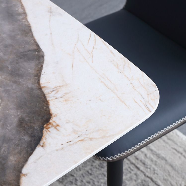 Metal Traditional Luxury Table Rectangular Sintered Stone Table
