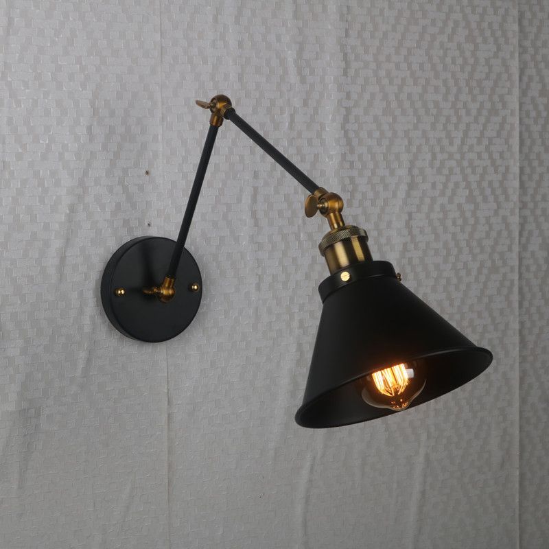 1-Light Cone Gnonce Lightture American Industrial Style Pichées en fer