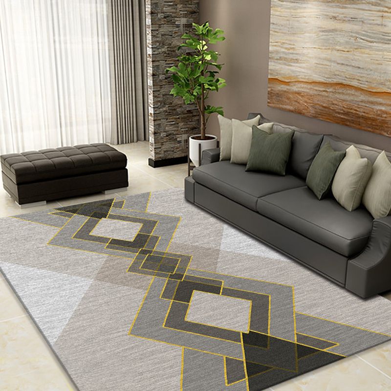 Tapis moderne de couleur douce, synthétique, formes géométriques, facile d'entretien, antidérapant, pour la décoration de la maison