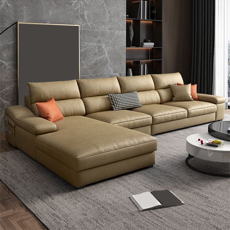 125.98"L x 68.9"W x 35.43"H Modern 5-Seat Fabric Sofa Cushion Back Sectional with Storage