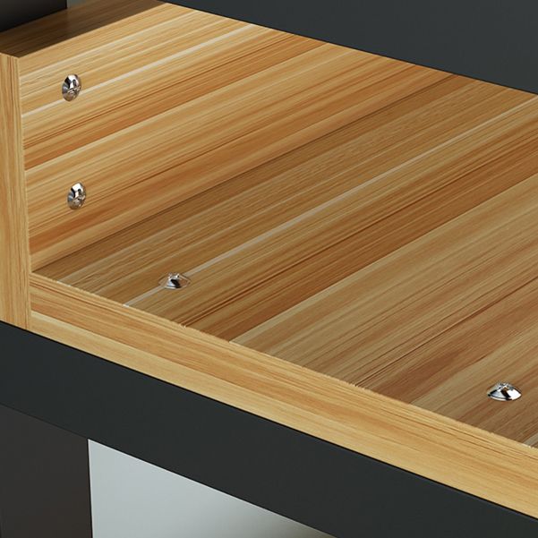 Modern Style Bookshelf Black Frame and Wood Bookcase for Office