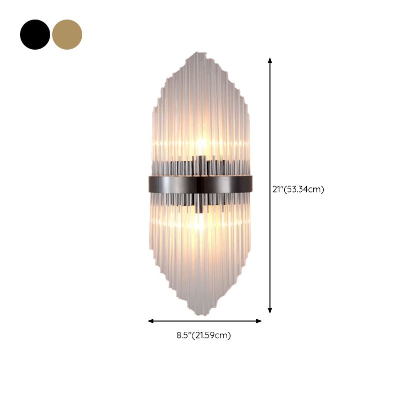 Clear Crystal 3 - Light Wall Mounted Sconce in Black / Gold Modern Wall Light