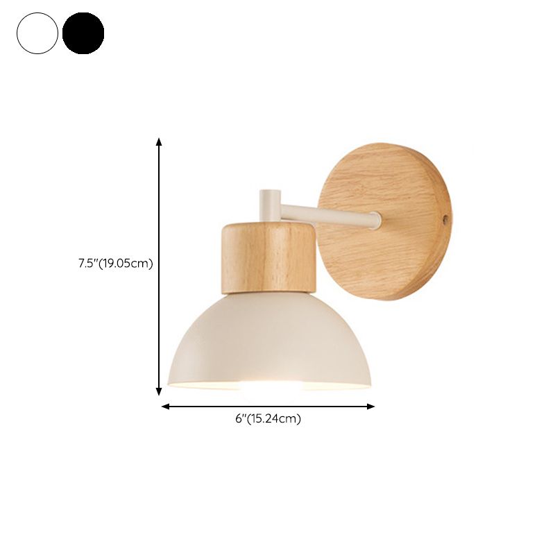 Single Modernism Beige Wall Mounted Sconce LED Wall Light with Wood