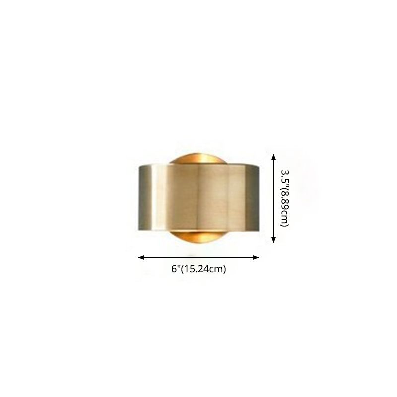 Gold Round Wall Sconce Lighting Modern Style Metallic 1-Light Wall Mount Lamp