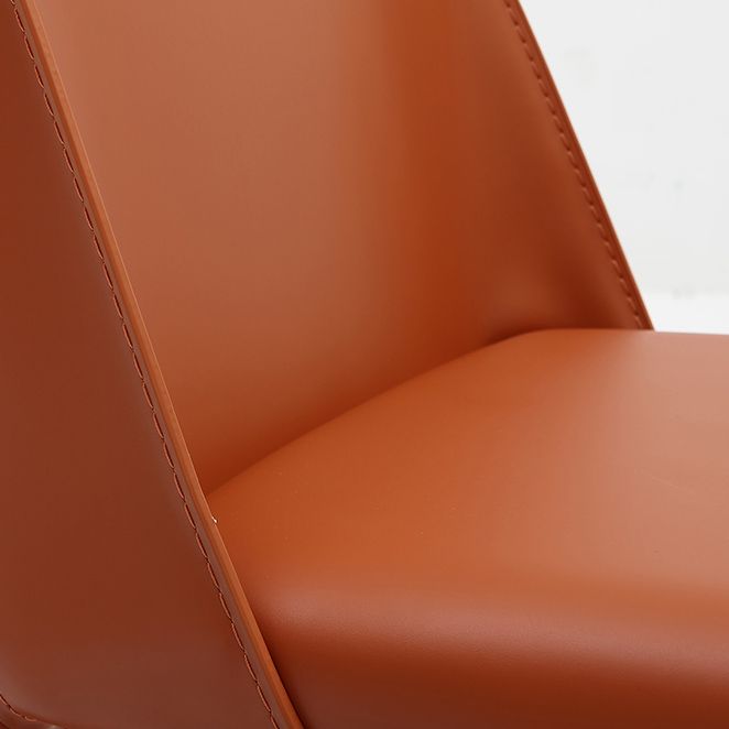 Leather Contemporary Style Chair Home Side Dining Room Chair with Metal Legs