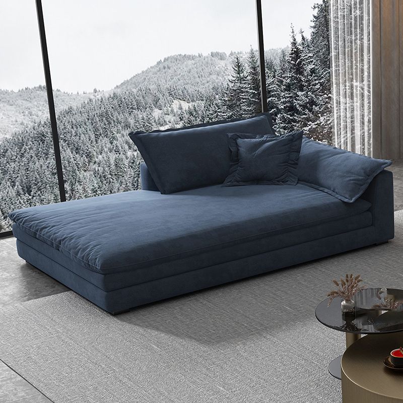 Glam Cushioned Chaise Lounge Recessed Arms Chaise with Three Pillows for Bedroom