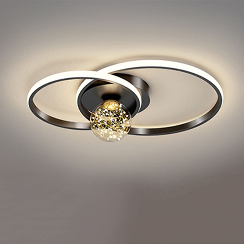 1-Light LED Metal Flush Mount Light Contemporary Slim Flush Ceiling Light for Bedroom