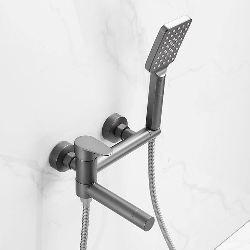 Contemporary Wall Mounted Tub Filler Single Handle Metal Faucet
