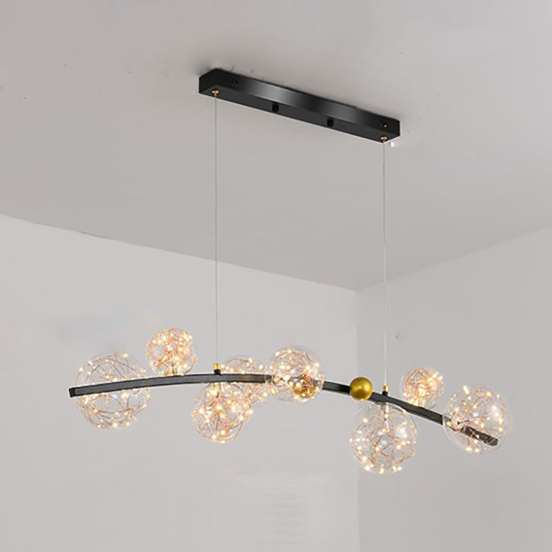 Nórdica Dining Island Light Kitchen Simple Led Glass Shade Colgara de luz colgante