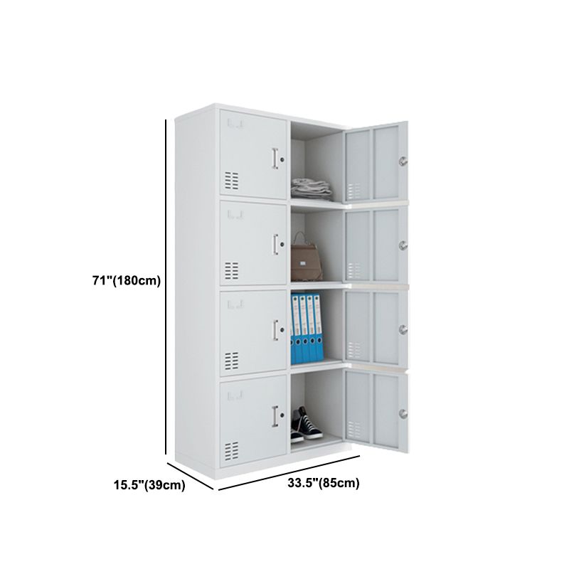Modern Style Wardrobe Gray Colour Metal Wardrobe Closet with Locks