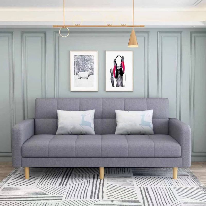 Transitional Modern Biscuit Back Sofa 31.5"High Square Arm Stain Resistant Sofa