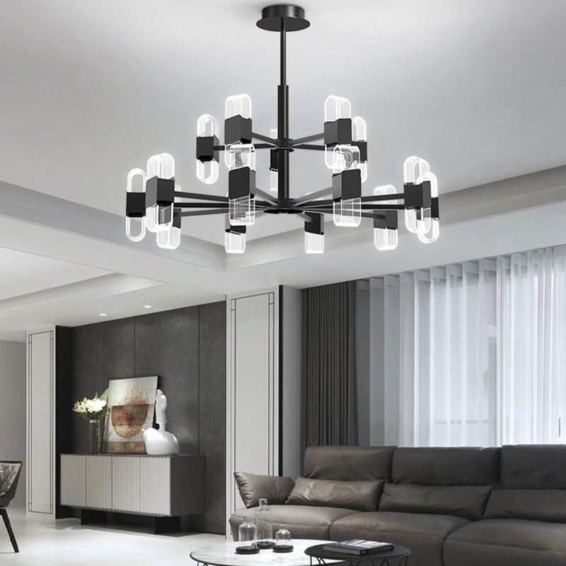 Living Room Modern Hanging Ceiling Lights Acrylic Sputnik Hanging Pendant Lamp