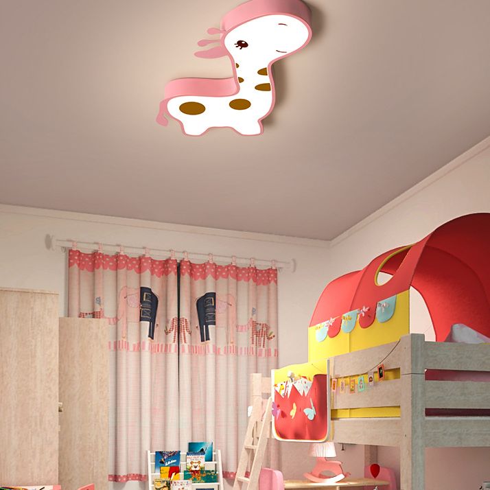 Giraff Flush Mount Ceiling Light Fixture Cartoon Acrylic Ceiling Mount Chandelier for Children Room