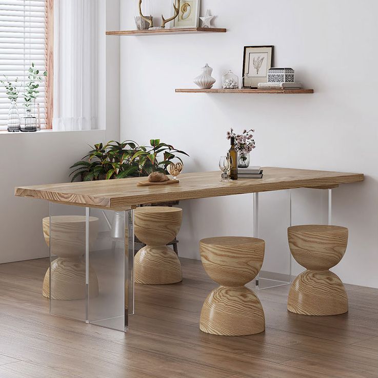 Solid Wood Dining Table Traditional Luxury Dining Table with Double Pedestal Base