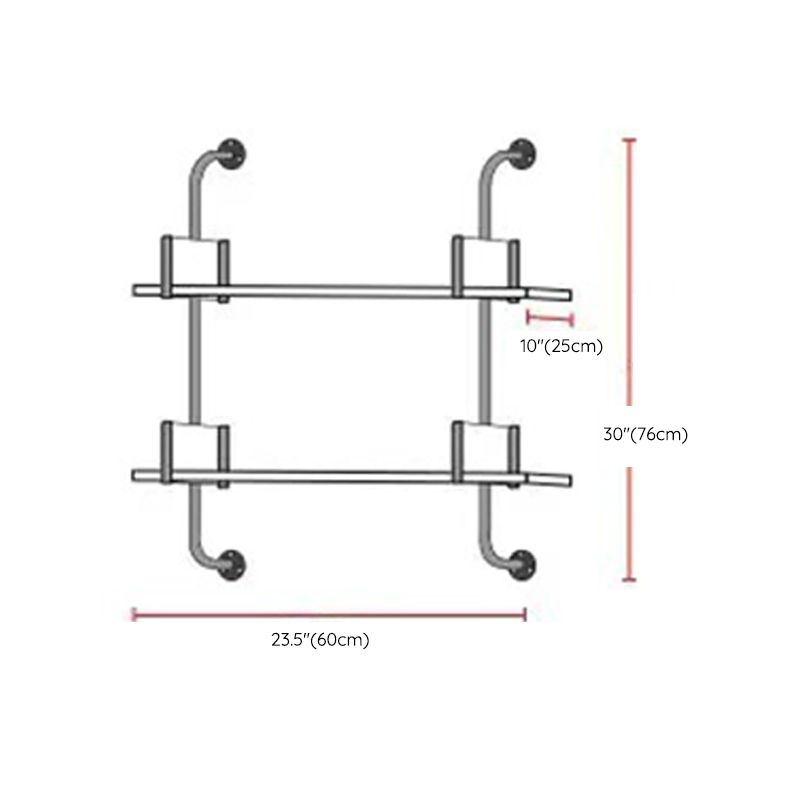 Metal and Wooden Shelf Bookcase Open Wall Mounted Gold Bookshelf for Home