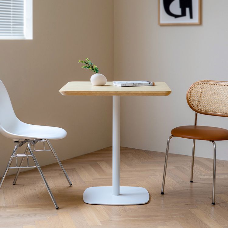 Industrial Style Solid Wood Dining Table Square Table with Metal Base for Dinning Room