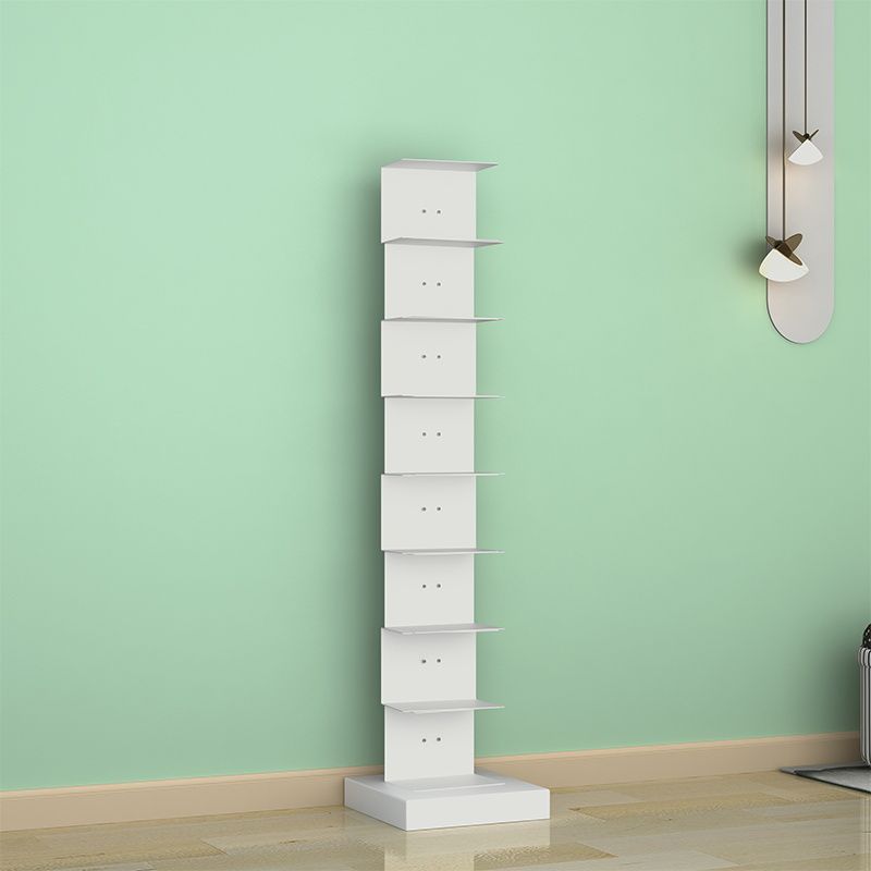 Modern Steel Bookcase, White, Geometric Bookshelf for Any Room