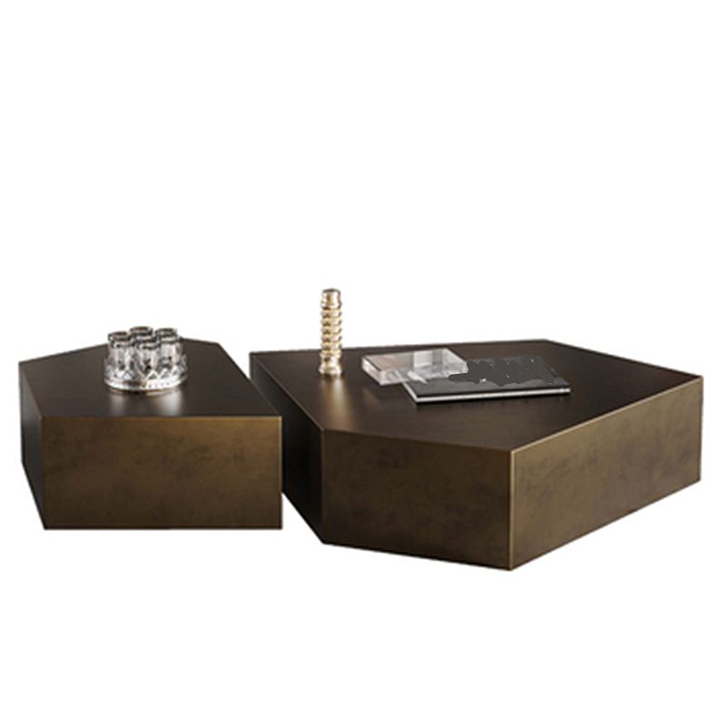 Modern Grey/brown Stainless Steel Coffee Table for Living Room Cocktail Table