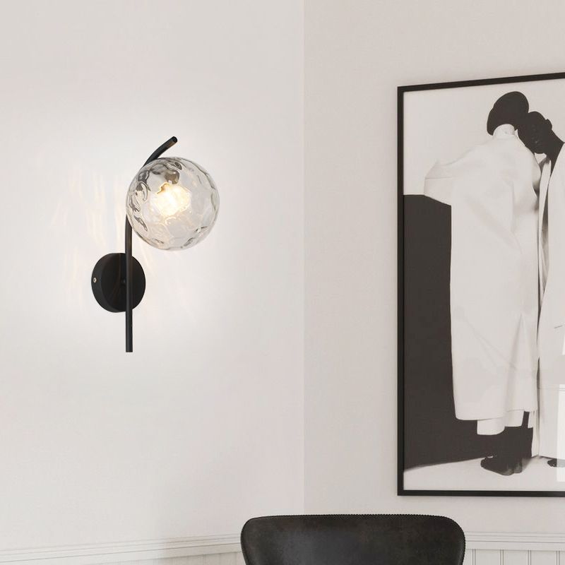 Nordische Wandmontage Lampe moderne runde Glasschatten Wandleuchte für Wohnzimmer