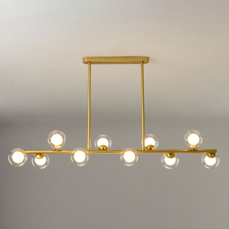 Modern Fashionable Sputnik Island Pendant Light Wrought Iron Hanging Lamp with Glass Shade