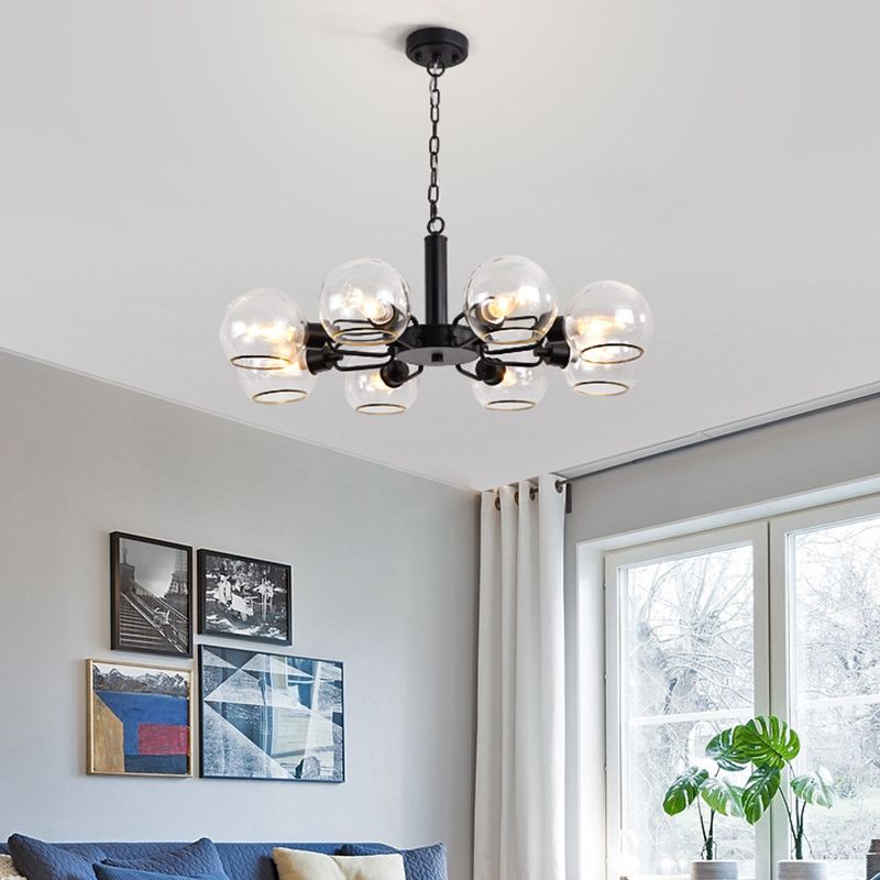 Glass Sphere Hanging Chandelier Minimalist Style Chandelier Pendant Light for Bedroom