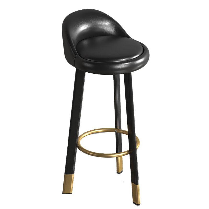 Contemporary Leather Counter Height Stools Bucket Bar Stool for Indoor