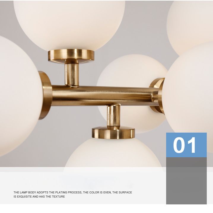 Molecule Island Lighting Fixture Nordic Style Glass Gold Island Chandelier Light