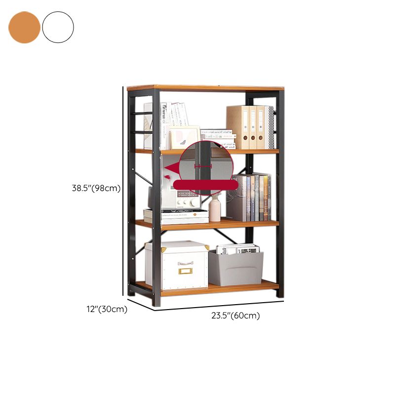 Contemporary Metal and Wooden Book Shelf Open Back Bookshelf for Home Office