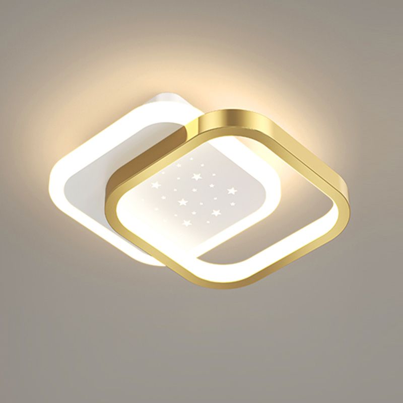 Simple LED Ceiling Light Fixture Metal Flush Mount Entry Light