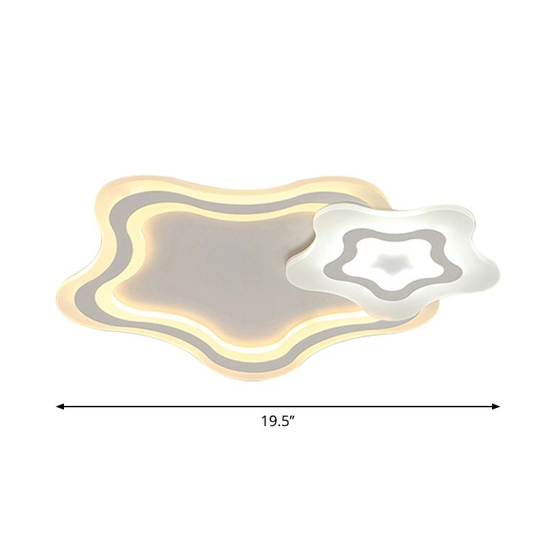 Star/Cloud/Loving Heart Ceiling Lamp Cartoon Acrylic Kids Bedroom LED Flush Mount Light in Warm/White Light