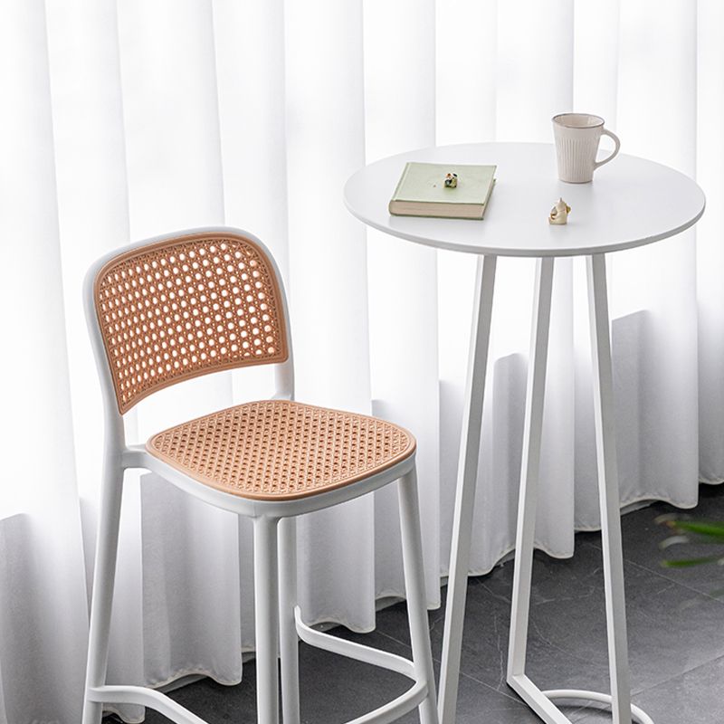 Contemporary Style Round Wooden Top Bar Dining Table for Home Use