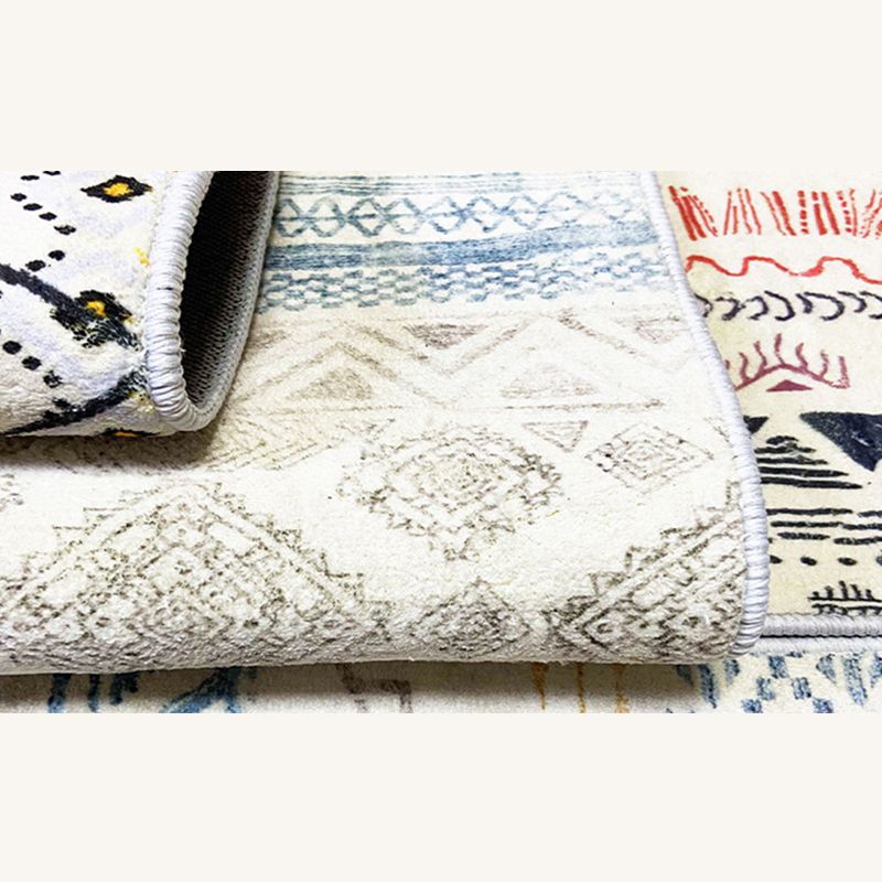 Chic White Area Teppich Polyester Leitungsmuster Fläche Teppich waschbarer Pflege Teppich für Wohnzimmer