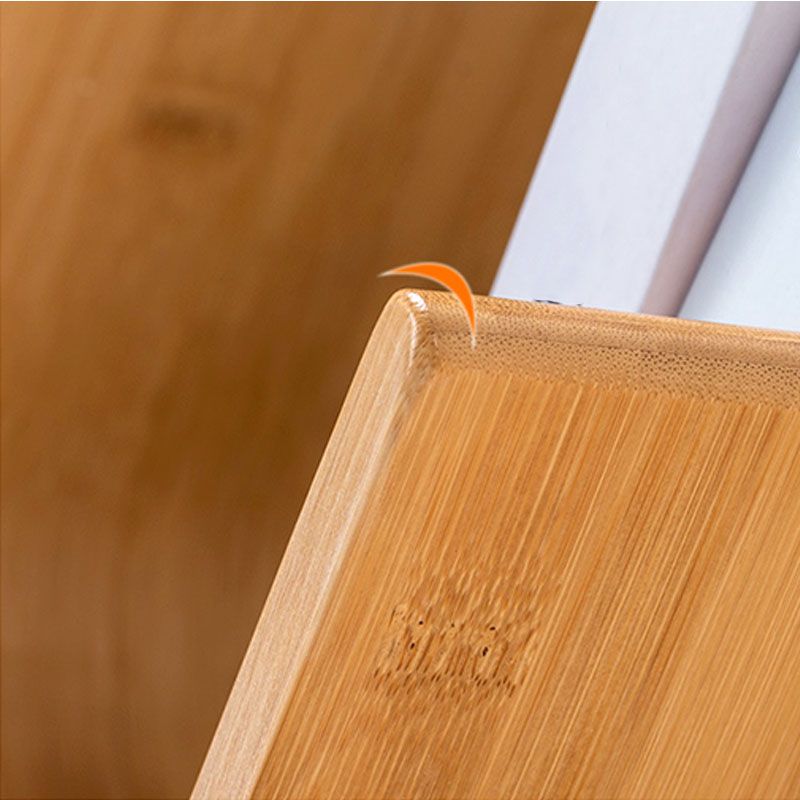 Modern Bamboo Bookshelf Geometric Vertical Open Shelf Bookcase