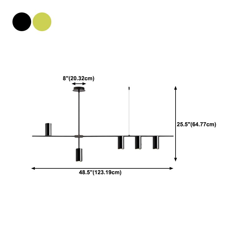 Linear 3 / 4 / 5 - Light Kitchen Island Pendant Iron Ceiling Pendant in Black / Gold