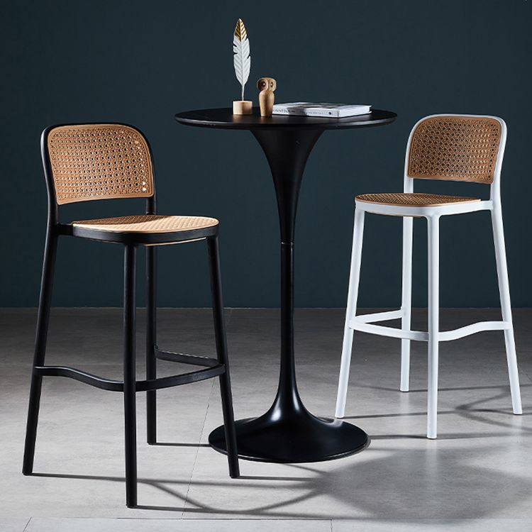 Contemporary Modern Plastic Indoor Armless Stool Low Back Bar Stool