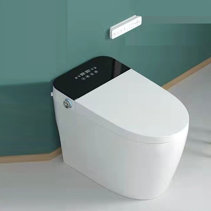 Contemporary Heated Seat Flush Toilet Floor Mounted Black Urine Toilet for Bathroom