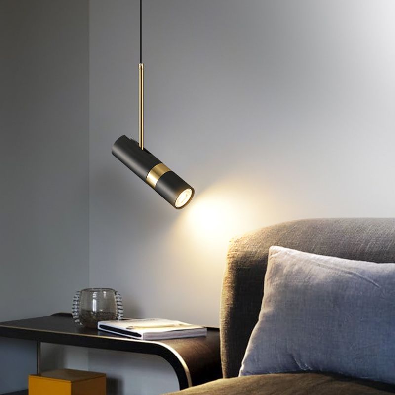 Metall Tubular Spotlight Anhänger postmodern 1 Kopf Rotatable Lesebuchlicht für Schlafzimmer