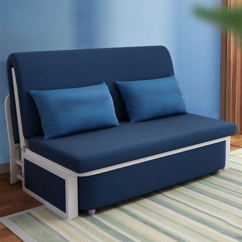 Linen Sofa Bed Scandinavian Square Arm Sleeper Sofa, 35.43" Wide