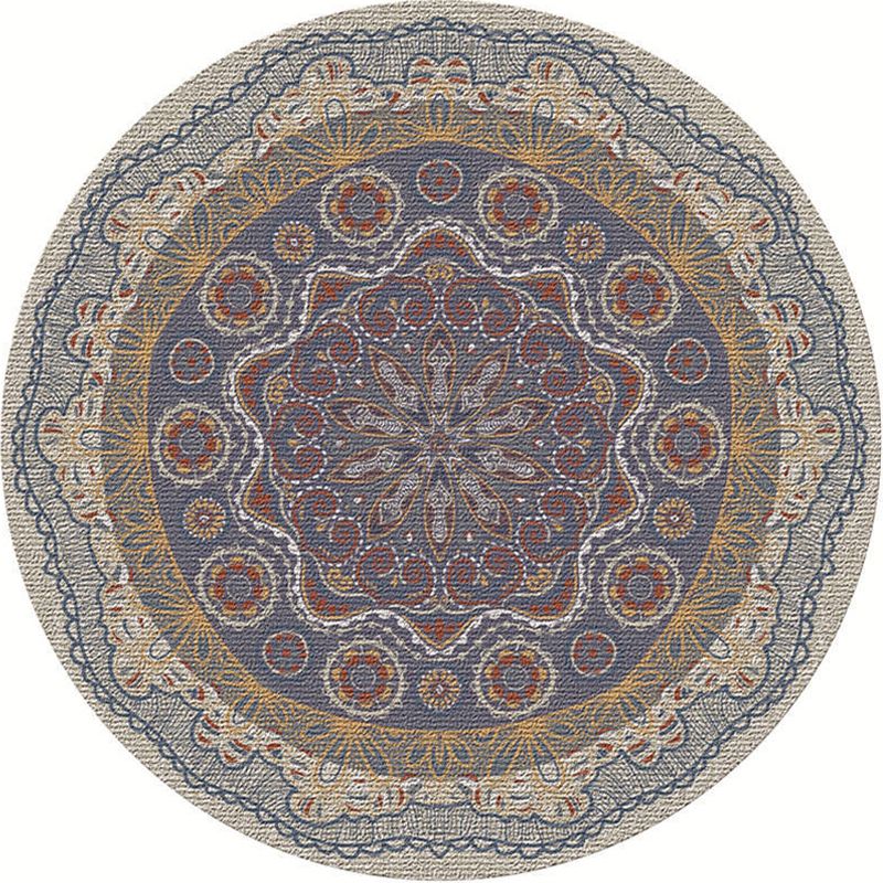 Exotic Moroccan Rug Multi Color Flower Pattern Rug Anti-Slip Pet Friendly Stain Resistant Carpet for Home
