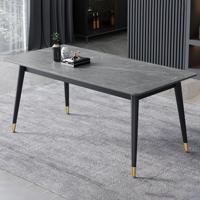 4 Legs Dining Site Table Contemporary Style Stone Dinette Table for Home