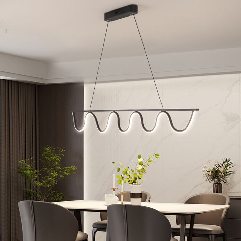 Linear Shape Island Pendant Contemporary Style Metal 1 Light Island Lighting