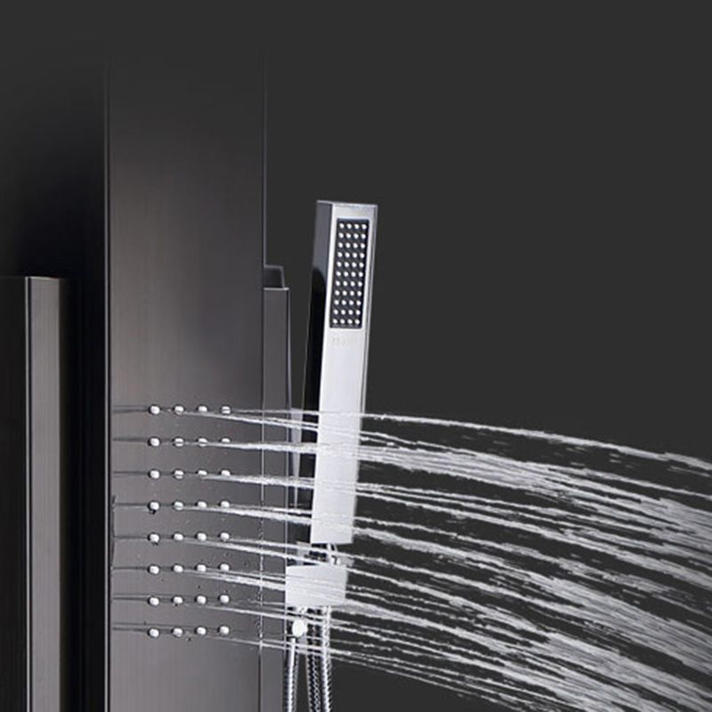 Contemporary Shower System Slide Bar Dual Shower Head Thermostatic Wall Mounted Shower Set