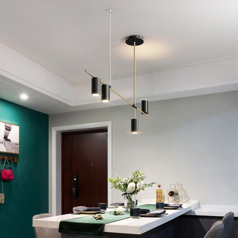 Contemporary Cylinder Island Lights Metal Island Pendant Fixture for Kitchen