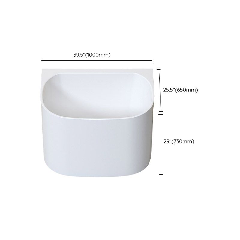 Modern Corner White Acrylic Bathtub Back to Wall with Drain Bath Tub