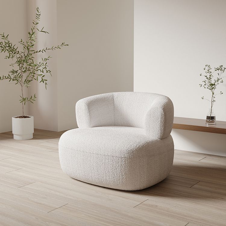Living Room Modern Accent Armchair Round Arms Fixed Back Armchair