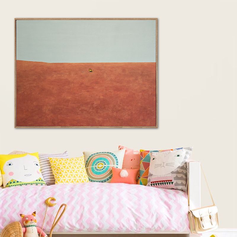 Pastel Color Scenery Wall Art Textured Nordic Sitting Room Canvas Print, Multiple Sizes
