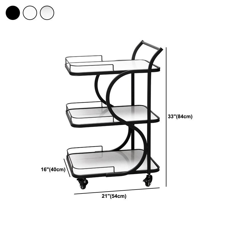 Modern Rolling Prep Table Rectangular Metal Prep Table for Home Use